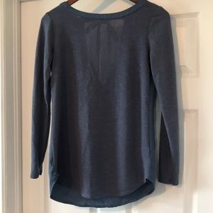 Satiny tie back long-sleeve shirt